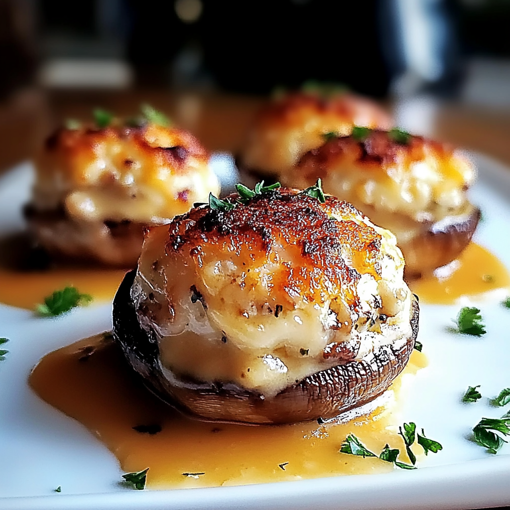 Recipe preparation for Crab Stuffed Mushrooms