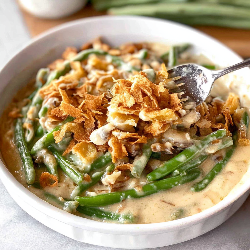 Recipe preparation for green bean casserole