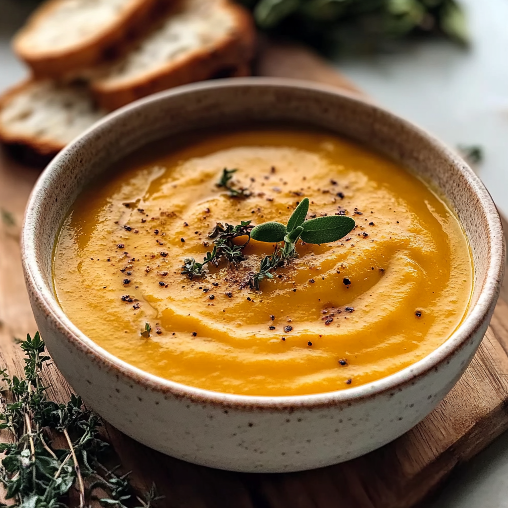 Recipe preparation for Roasted Kabocha Squash Soup