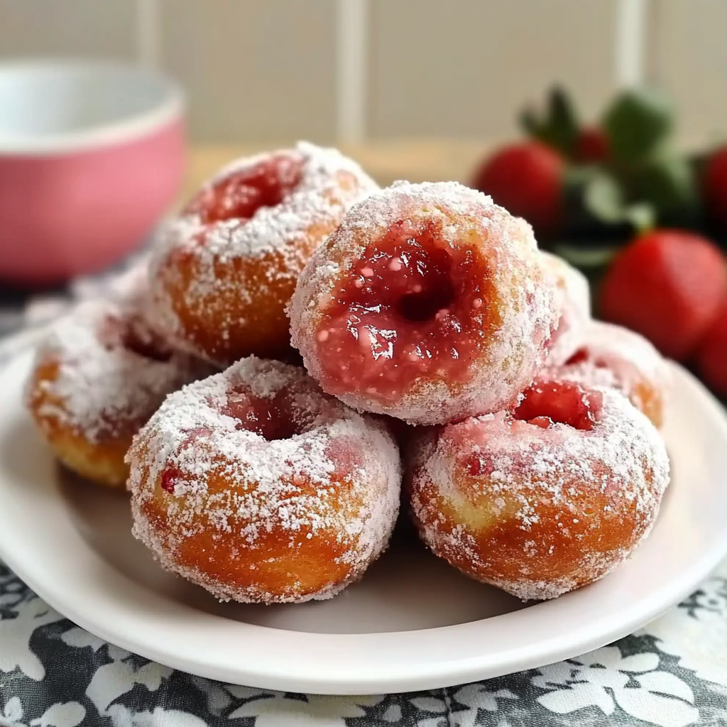 Recipe preparation for Strawberry Donut Holes