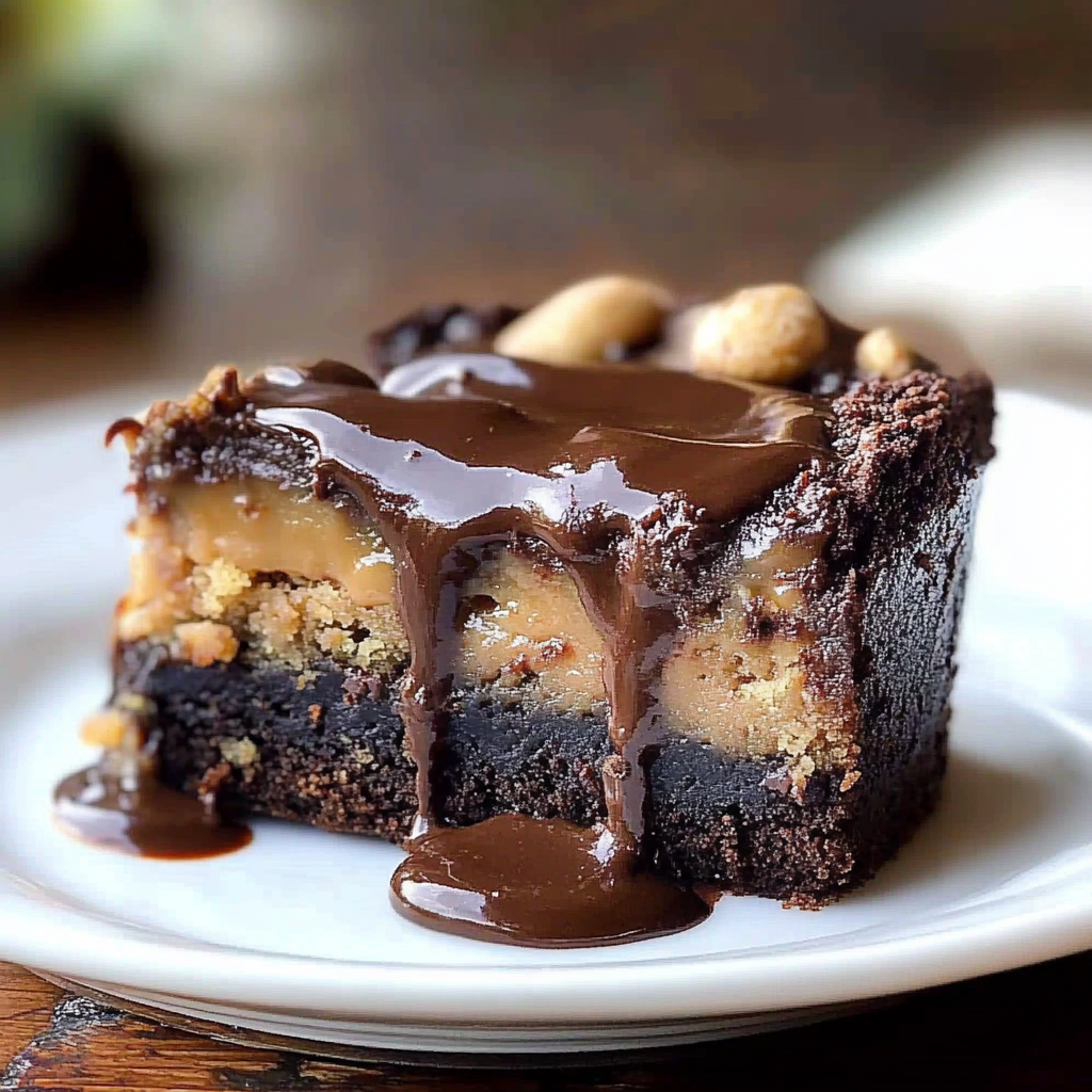 Recipe preparation for Gooey Chocolate Peanut Cake