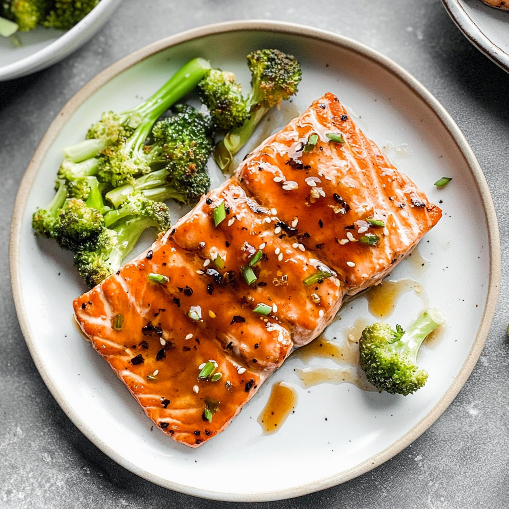 Recipe preparation for bourbon glazed salmon