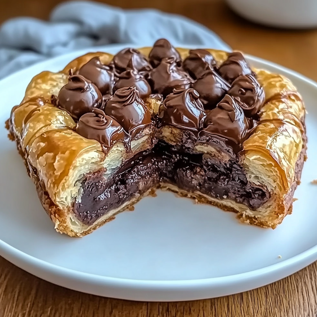 Recipe preparation for Easy Chocolate Croissant Bake