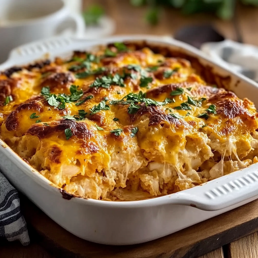 Recipe preparation for BBQ Ranch Chicken Casserole