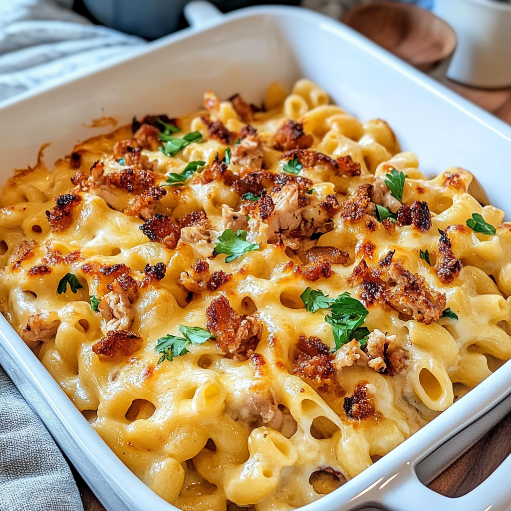 Recipe preparation for BBQ Chicken Mac and Cheese