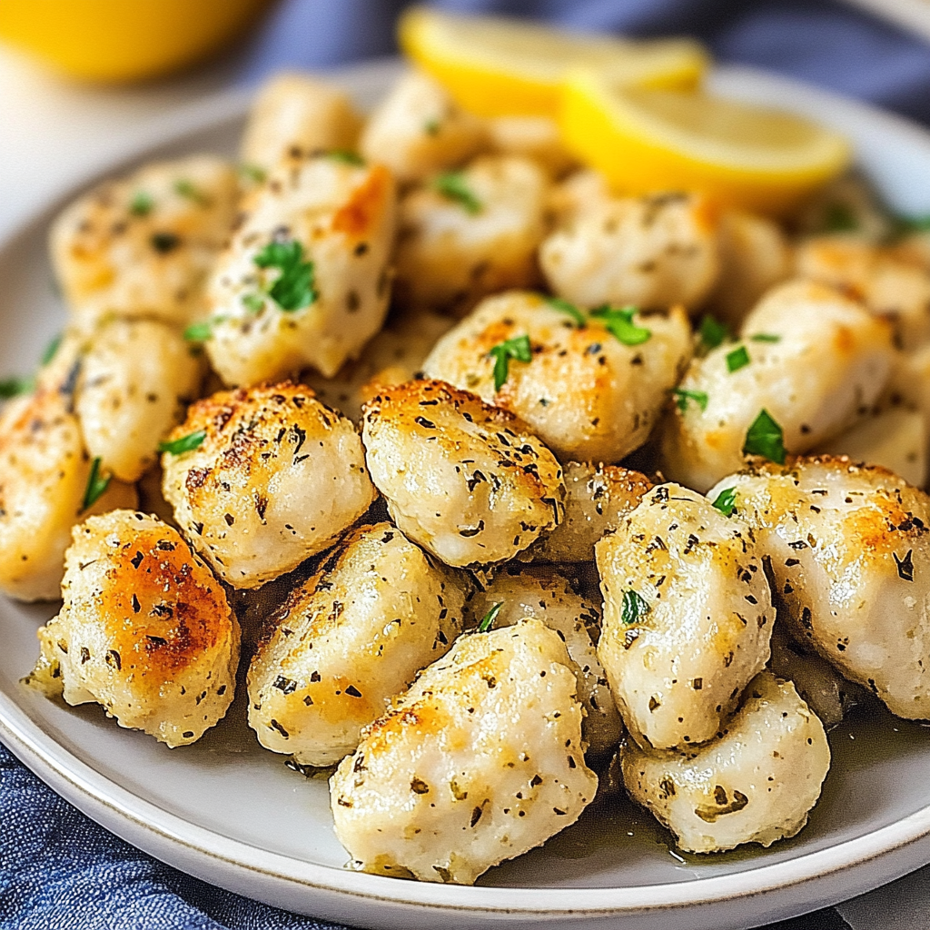 Recipe preparation for Crispy Air Fryer Lemon Chicken Bites