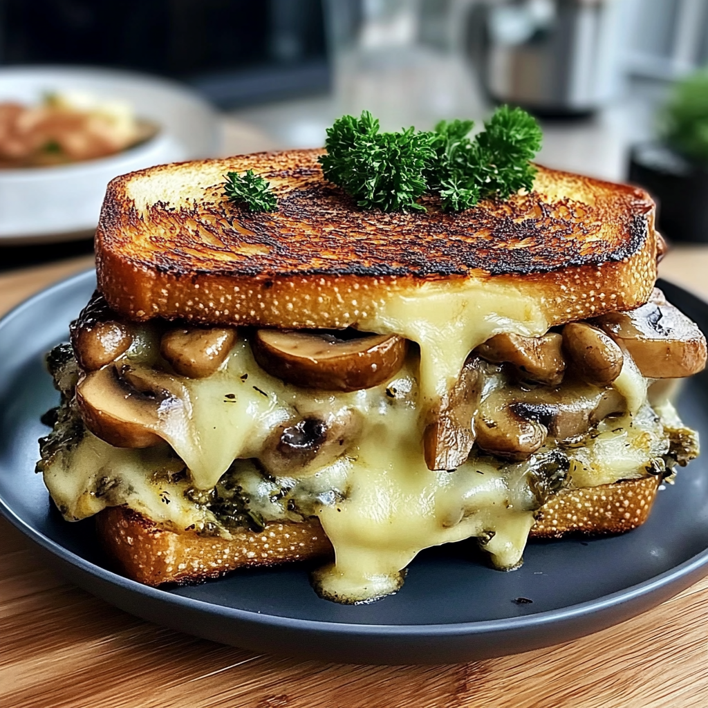 Recipe preparation for Swiss Mushroom Melt