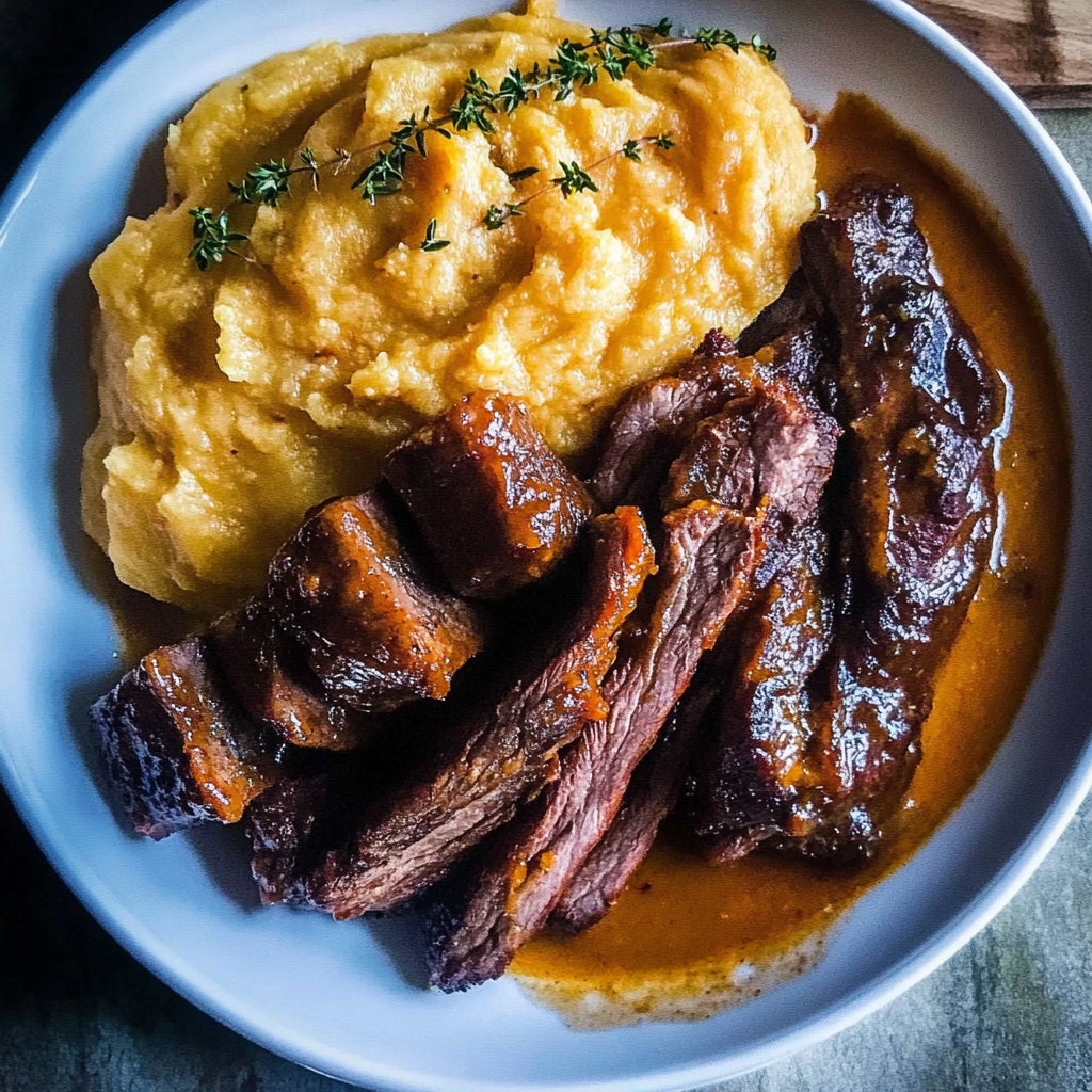 Recipe preparation for Tender Crockpot Beef Short Ribs