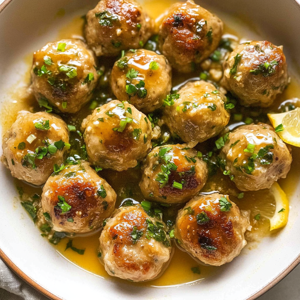 Recipe preparation for Chicken Piccata Meatballs