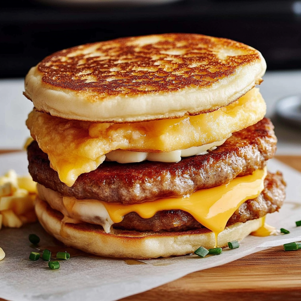 Recipe preparation for Sausage Egg McGriddle