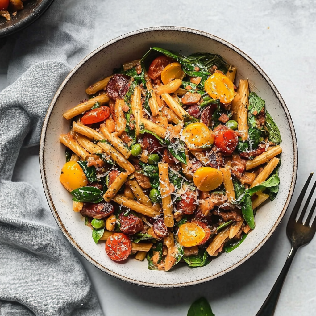 Recipe preparation for https://i0.wp.com/www.spicesinmydna.com/wp-content/uploads/2019/05/Garlic-Roasted-Tomato-Red-Lentil-Pasta-with-Arugula-and-Toasted-Pine-Nuts-6.jpg?resize=683%2C1024&ssl=1