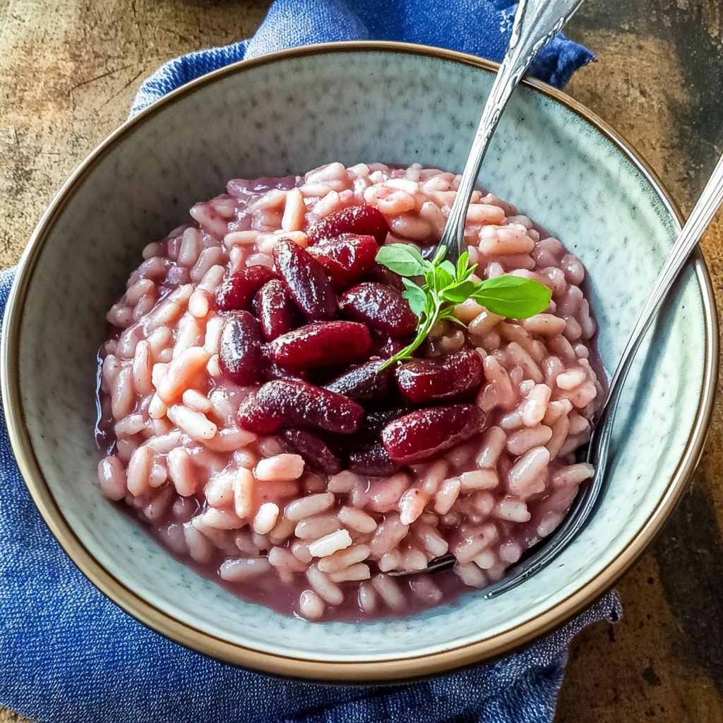 Recipe preparation for https://electricbluefood.com/wp-content/uploads/2021/05/red-wine-risotto-06.webp