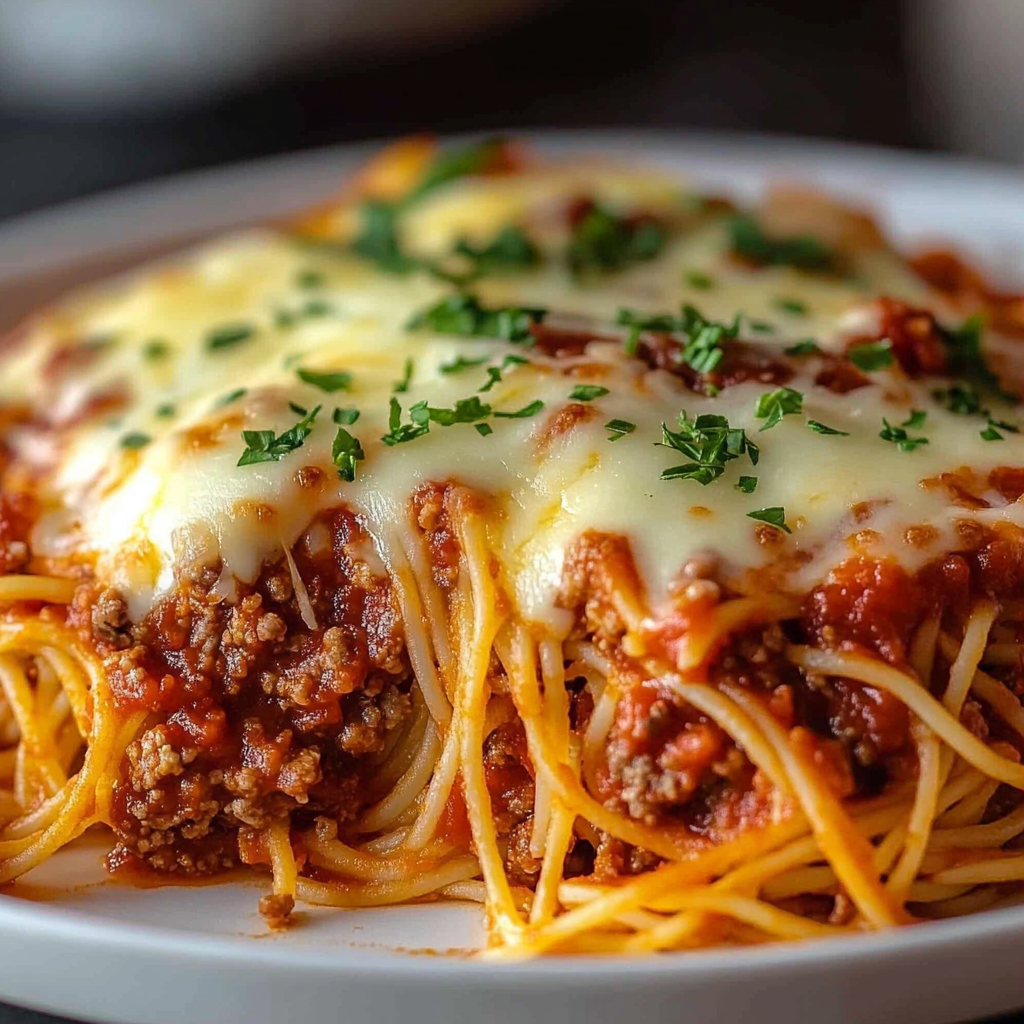 Recipe preparation for Spaghetti Pie