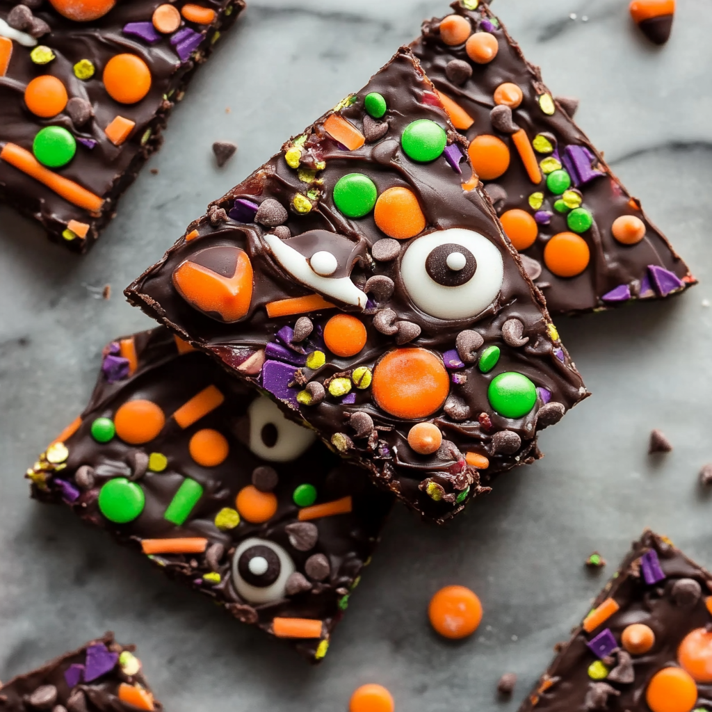 Recipe preparation for Halloween Chocolate Bark Recipe