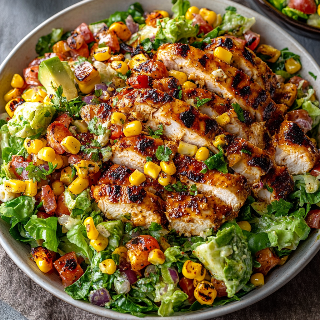 Recipe preparation for Bbq Chicken and Corn Salad