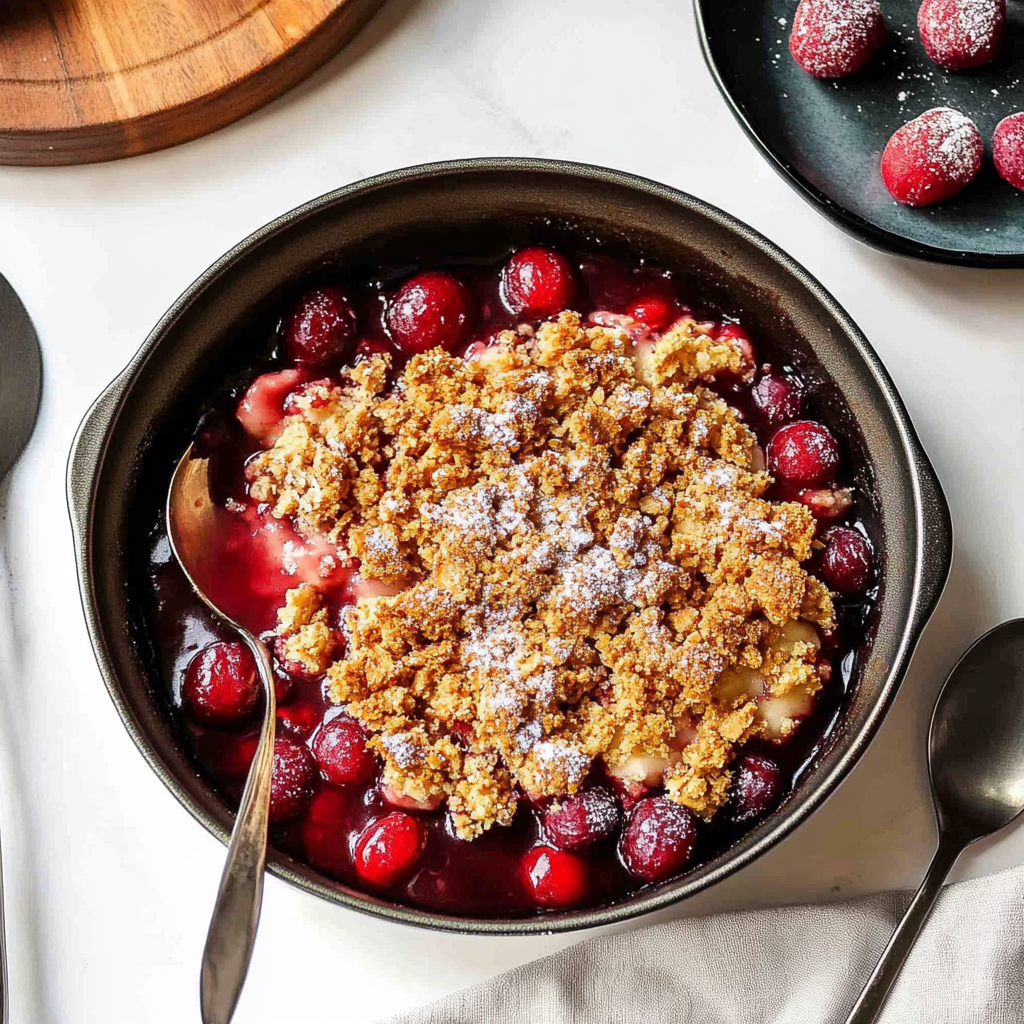 Recipe preparation for Cherry Crisp