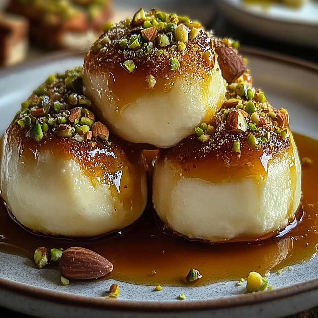 Recipe preparation for Ricotta Pistachio Honey Bites