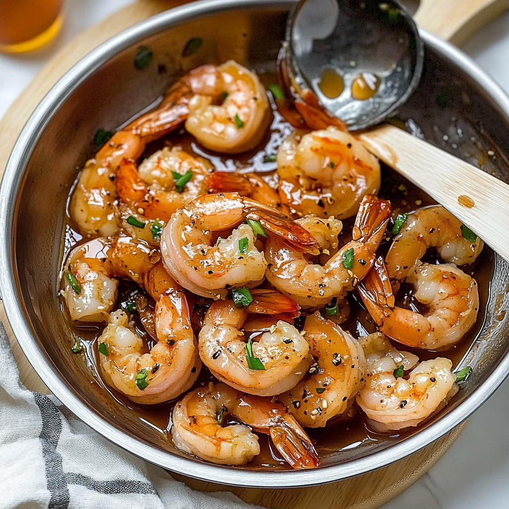 Recipe preparation for Honey Garlic Shrimp