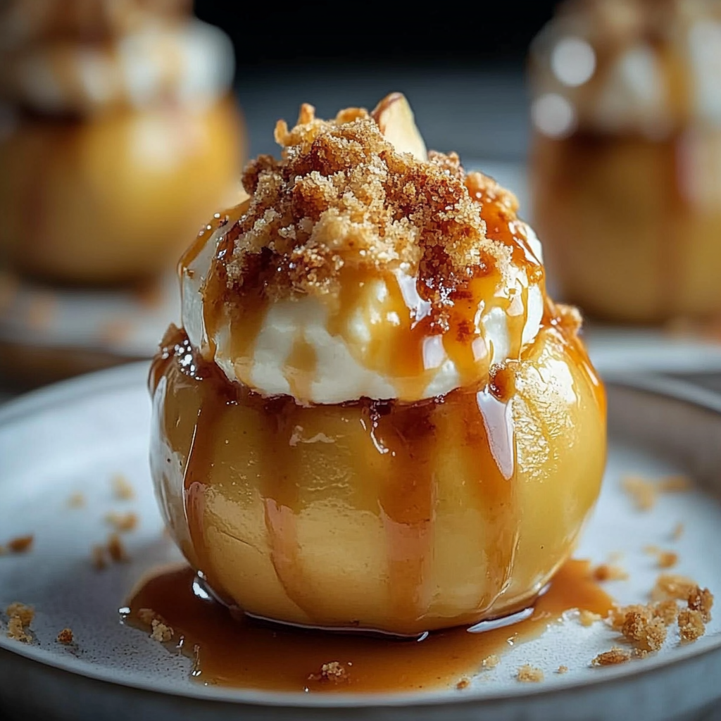 Recipe preparation for Cheesecake Stuffed Baked Apples