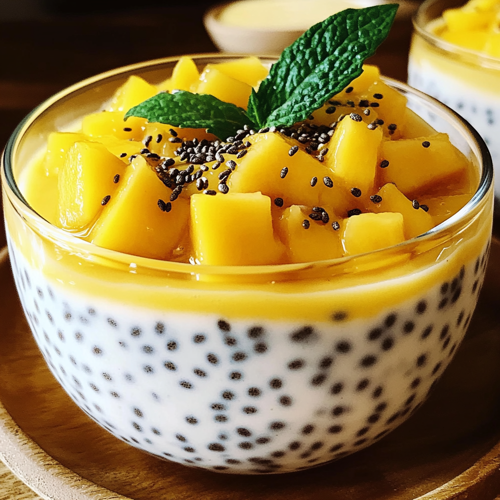 Recipe preparation for Mango Chia Seed Pudding