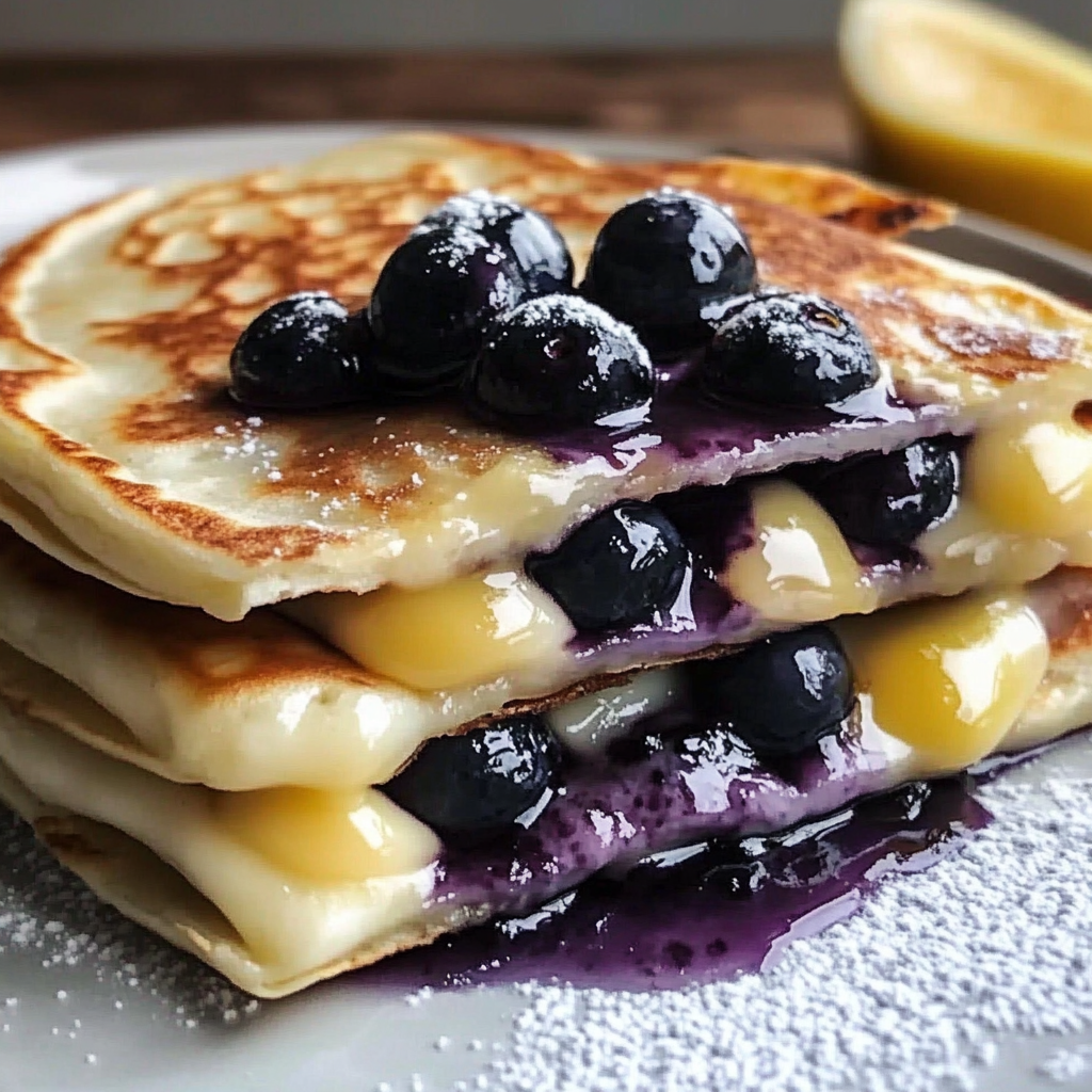 Recipe preparation for Blueberry Breakfast Quesadilla Treat