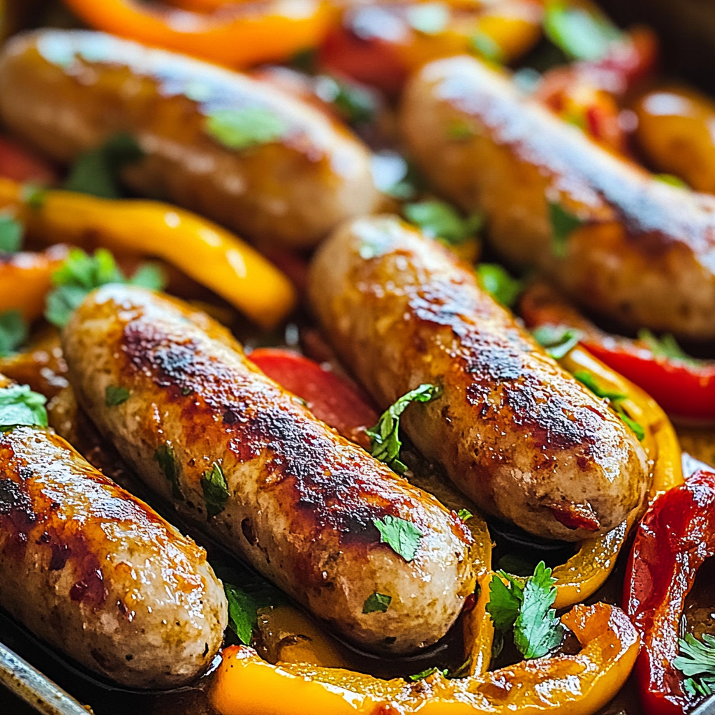 Recipe preparation for Sheet Pan Sausage and Peppers