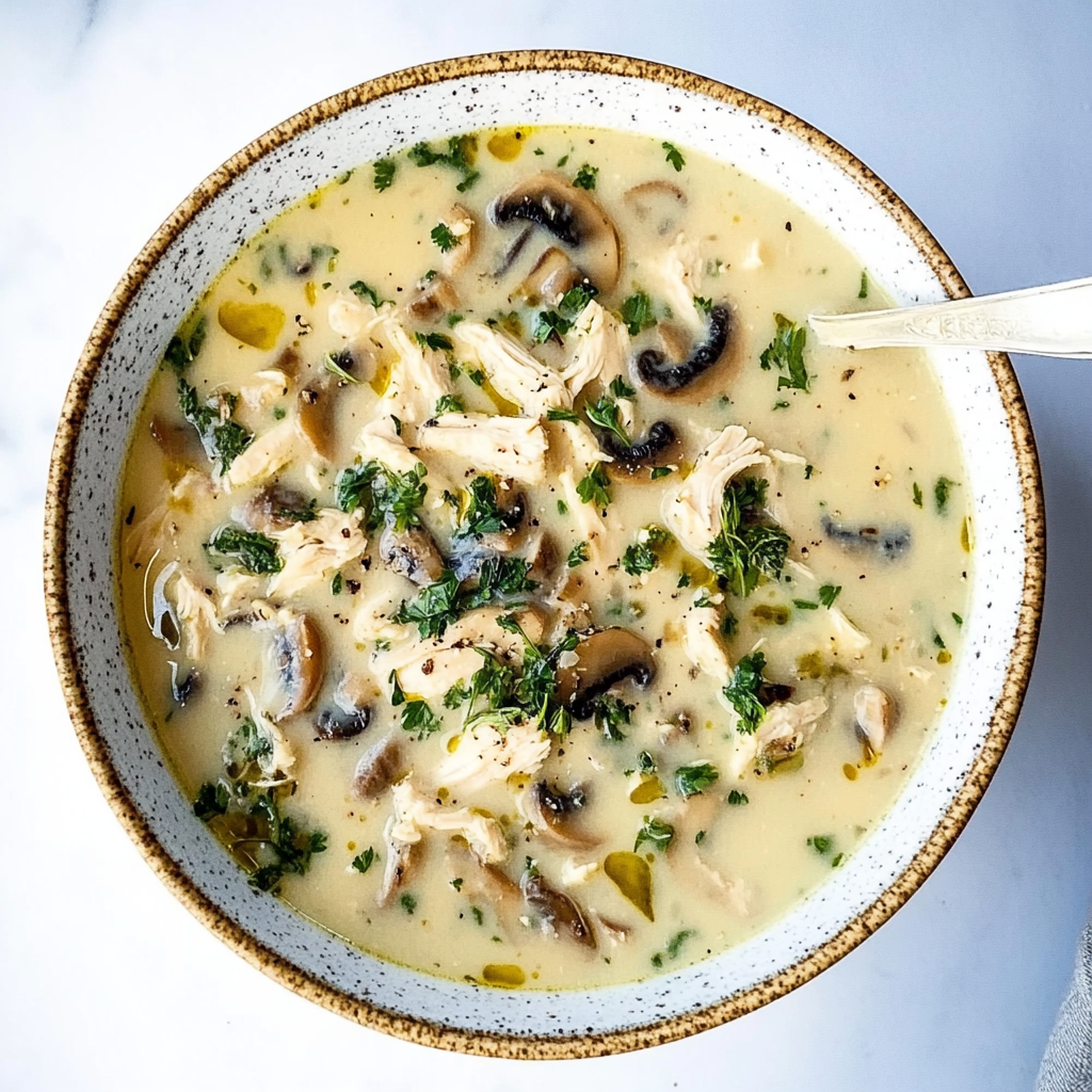 Recipe preparation for Rotisserie Chicken and Mushroom Soup