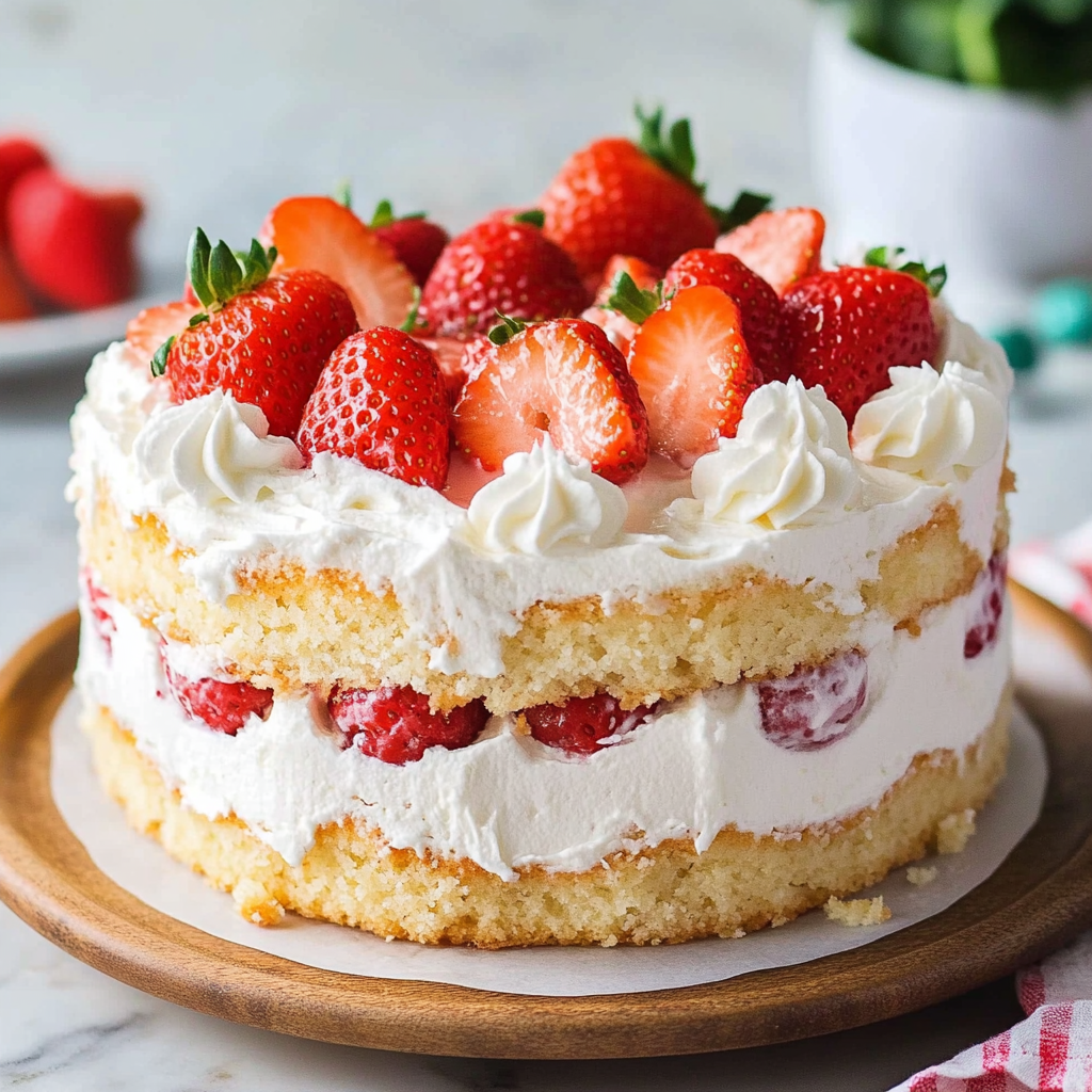 Recipe preparation for Strawberry Shortcake Cake