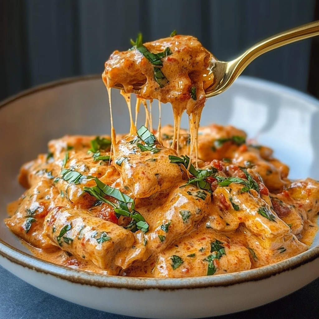 Recipe preparation for Creamy Tomato Garlic Pasta