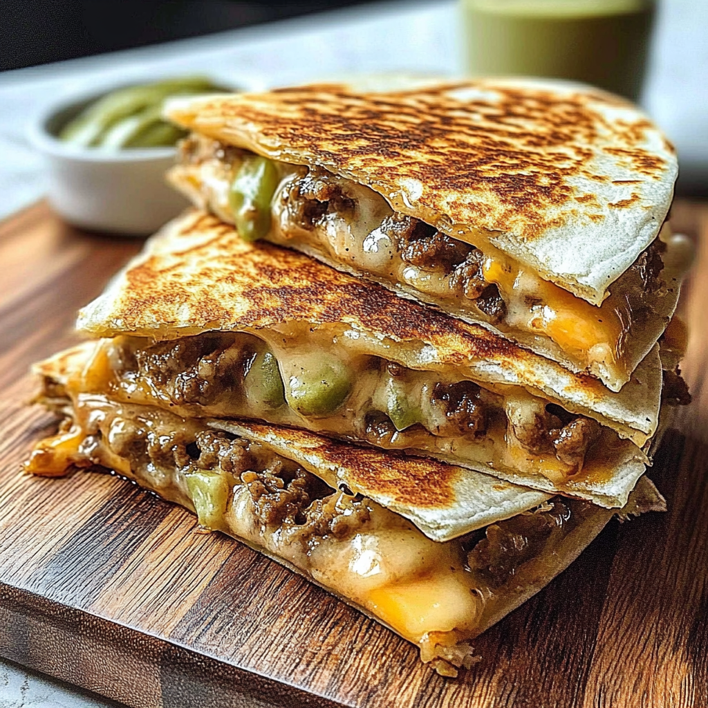 Recipe preparation for Cheeseburger Quesadillas Burger Sauce