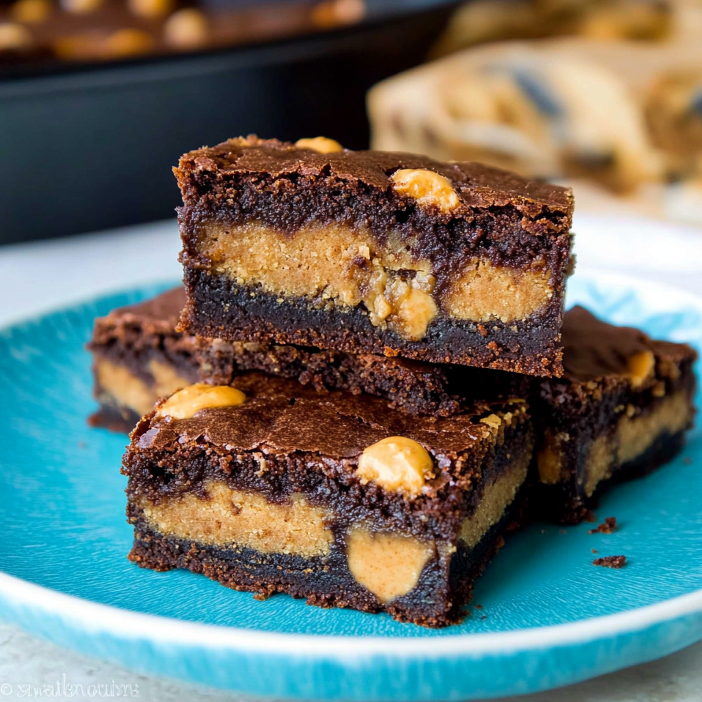 Recipe preparation for Peanut Butter Stuffed Brownies