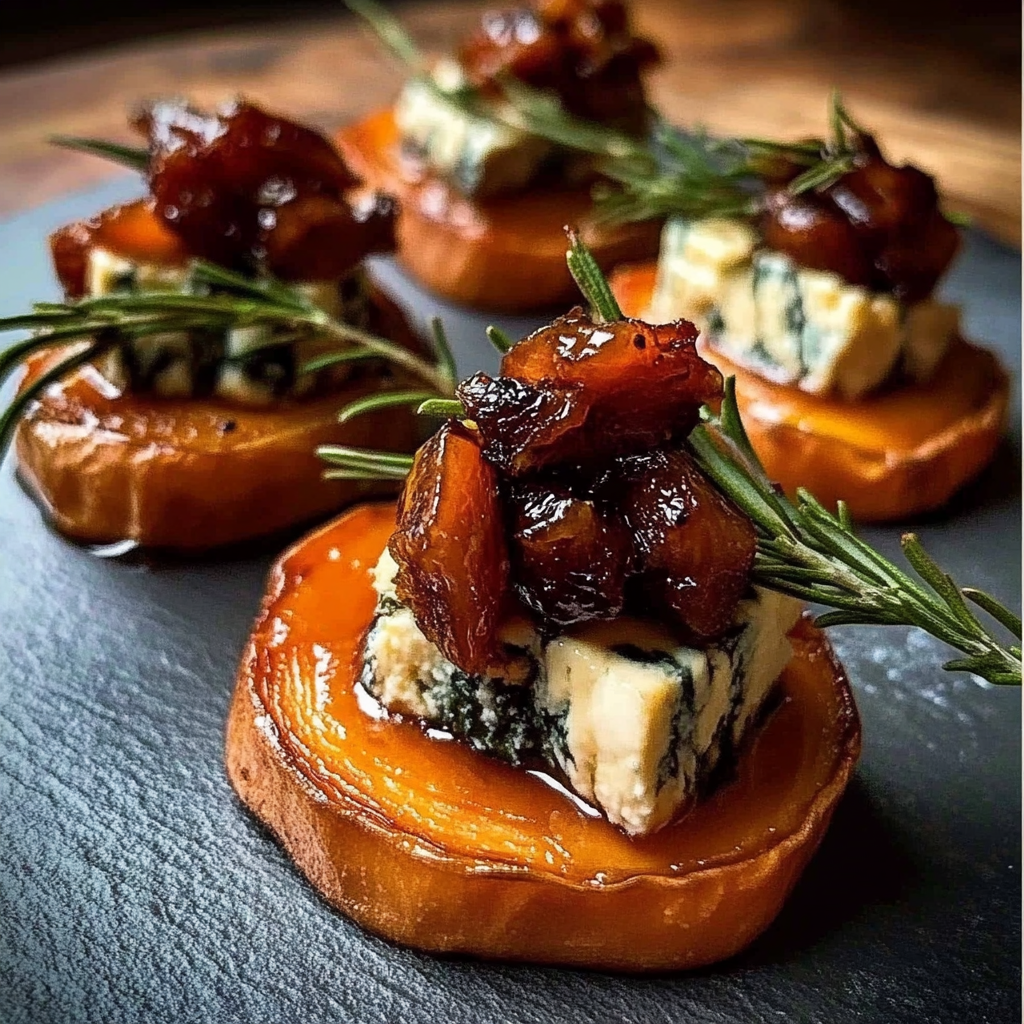 Recipe preparation for Sweet potato Brie cranberry bites