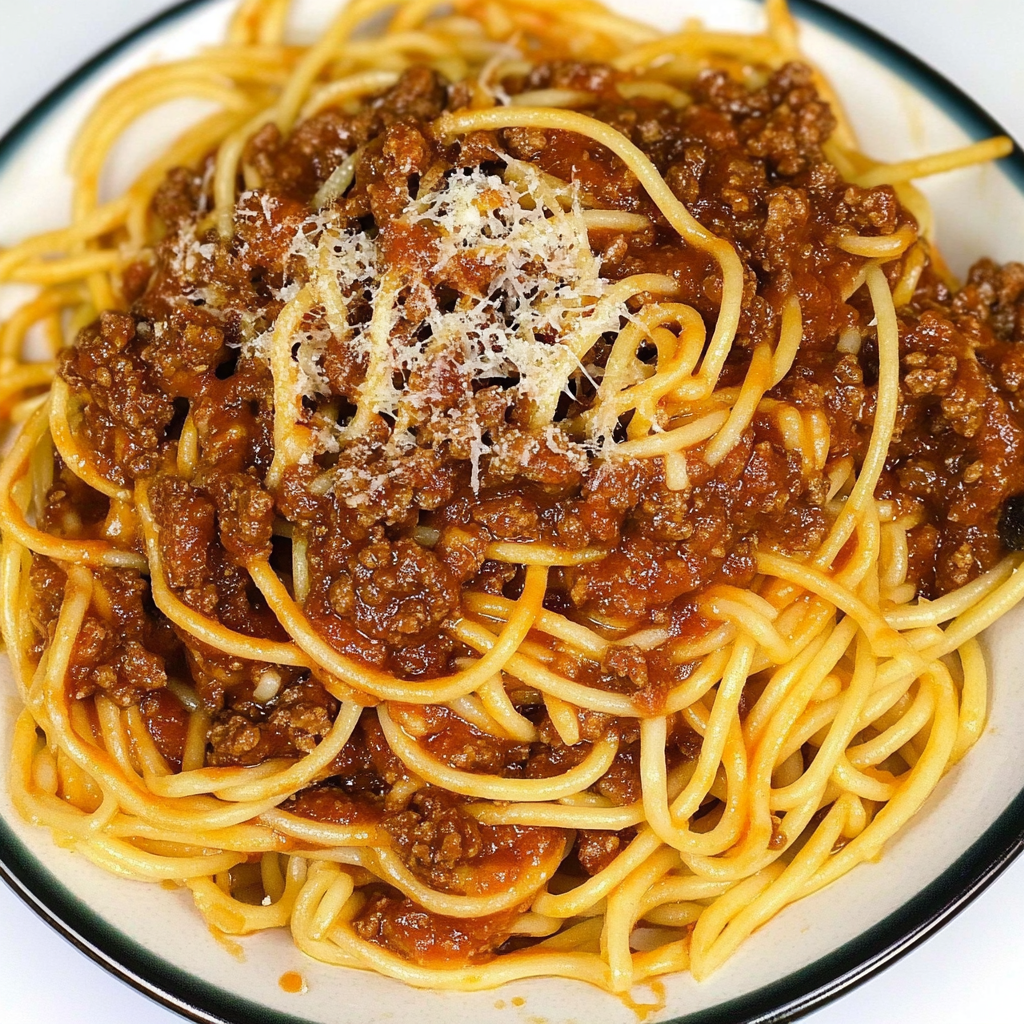 Recipe preparation for Greek Spaghetti With Meat Sauce
