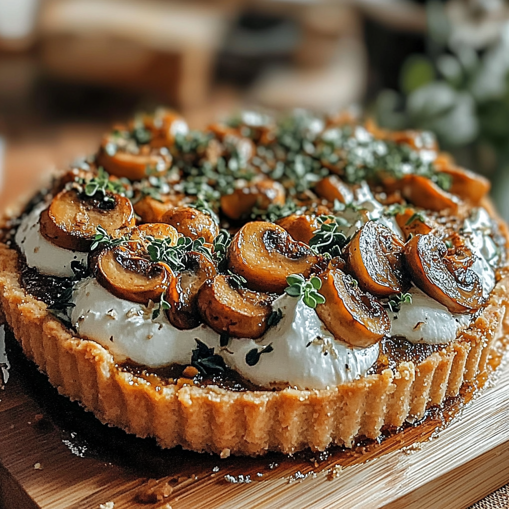 Recipe preparation for Pumpkin Sage & Mushroom Tart