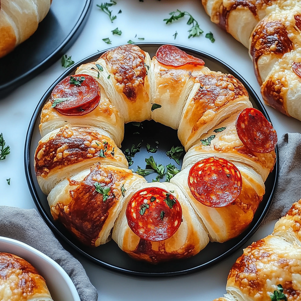 Recipe preparation for Mozzarella Pepperoni Croissant Rolls