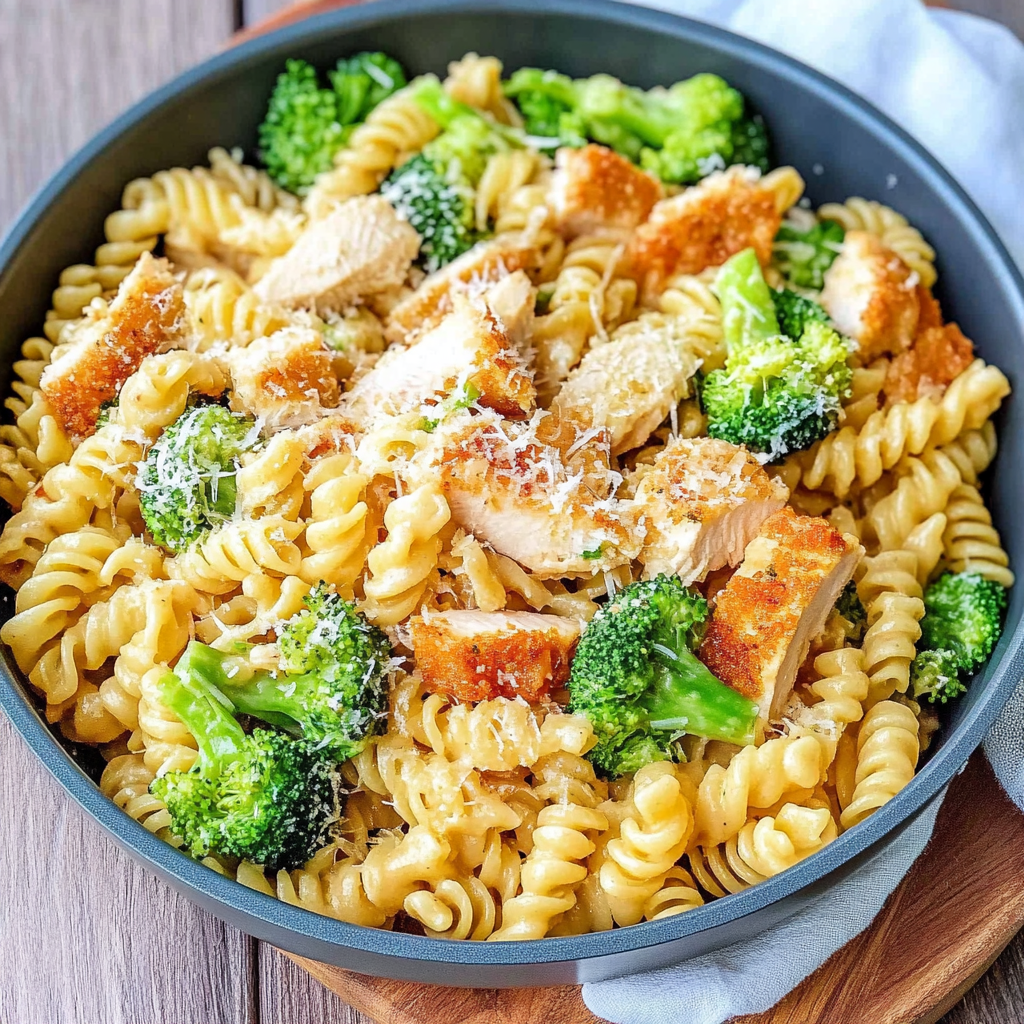 Recipe preparation for chicken and broccoli pasta