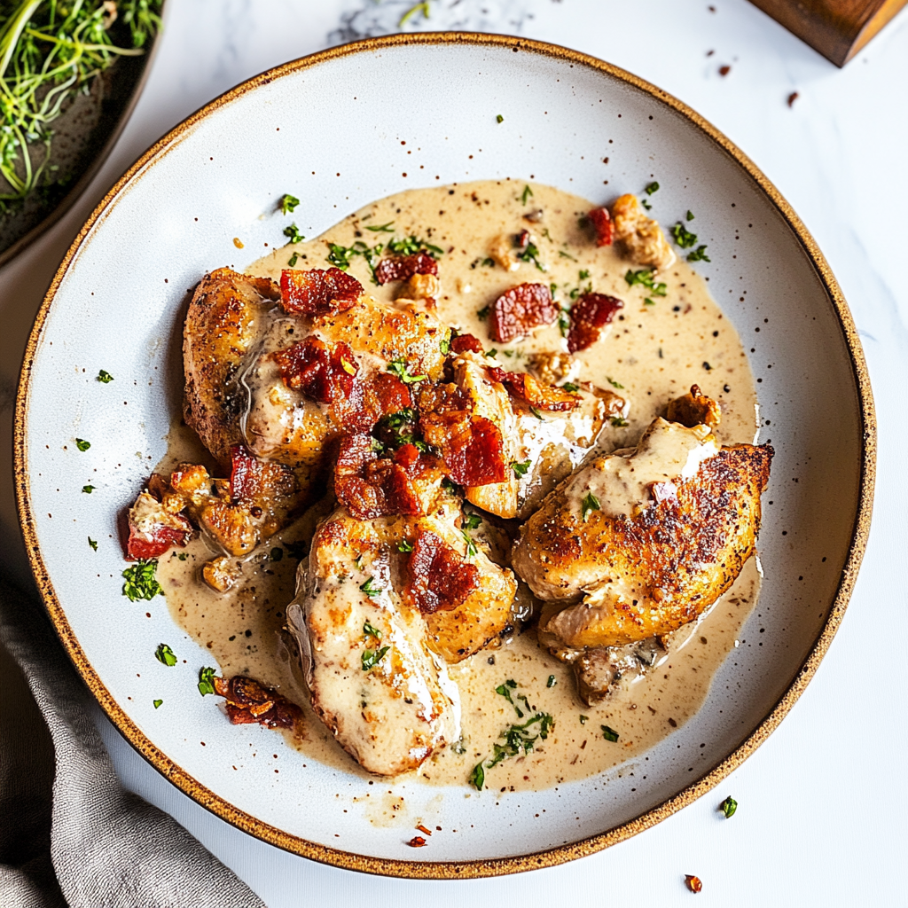 Recipe preparation for Quick Skillet Chicken with Bacon