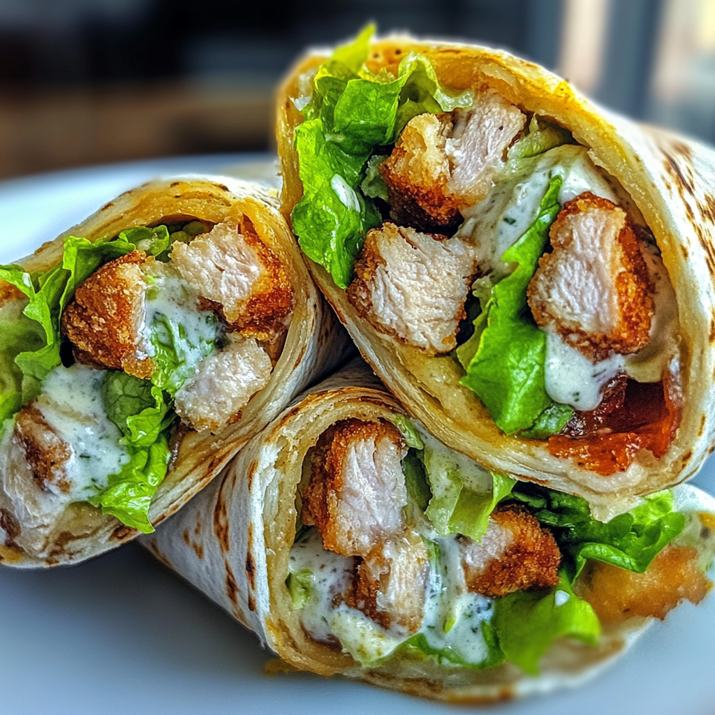 Recipe preparation for Chicken Caesar Salad Wrap