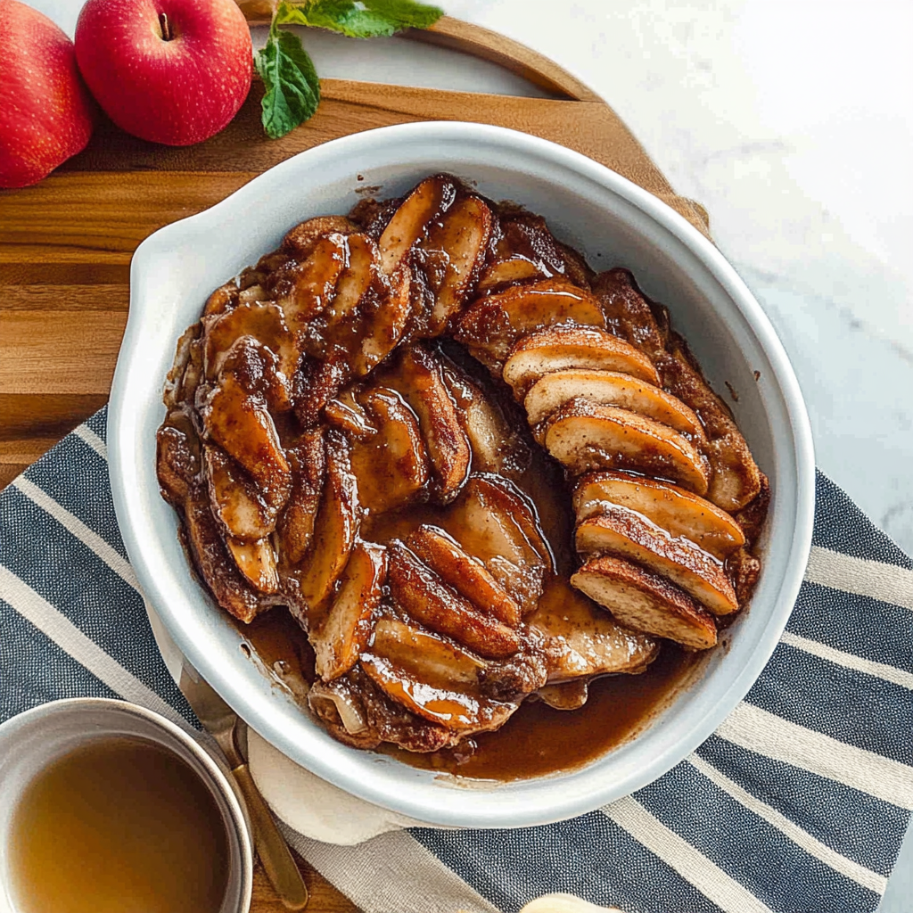 Recipe preparation for baked apple cider french toast