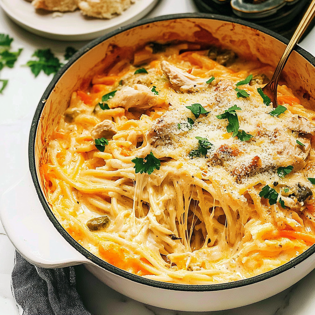 Recipe preparation for The Easiest Chicken Tetrazzini Recipe