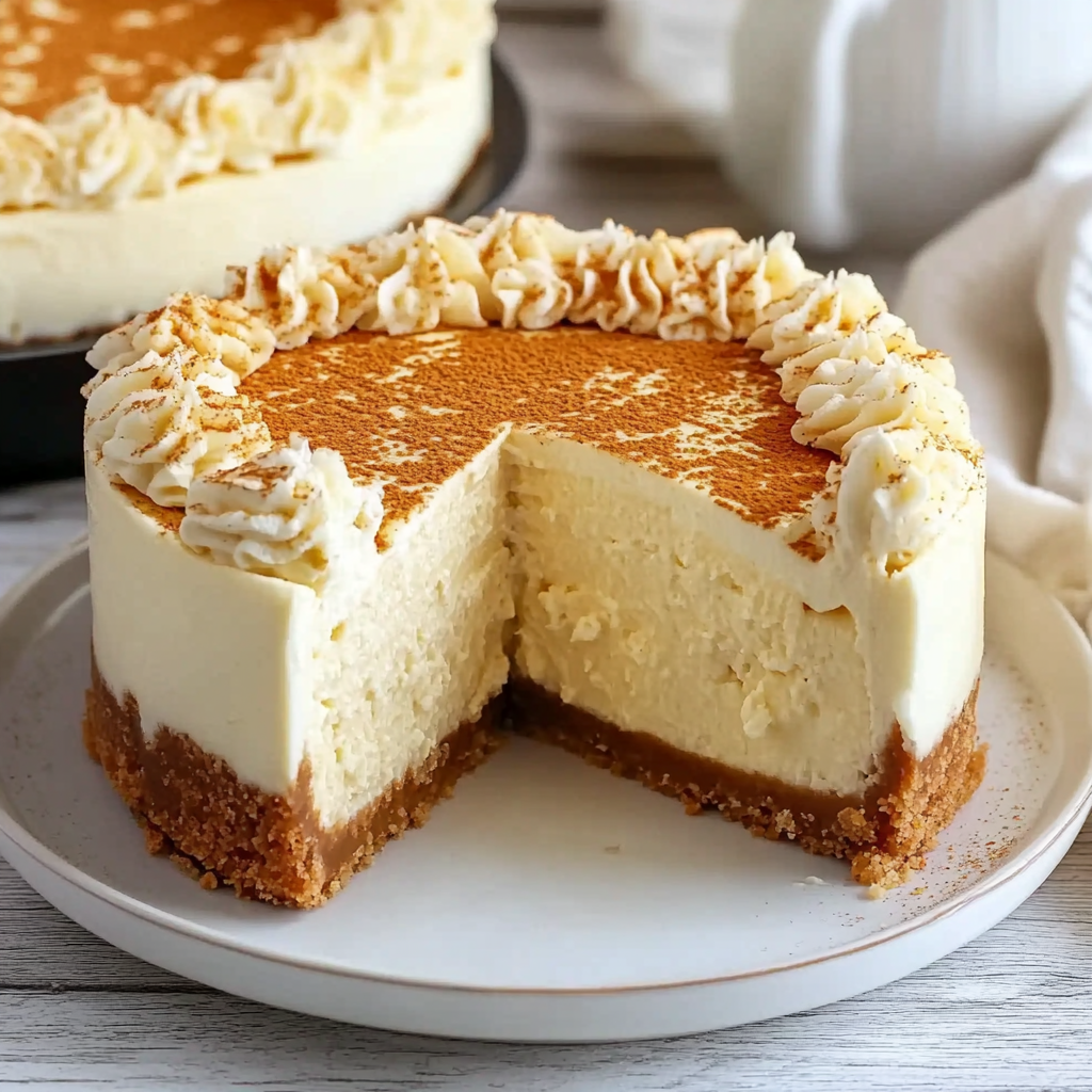 Recipe preparation for Nutmeg Eggnog Cheesecake