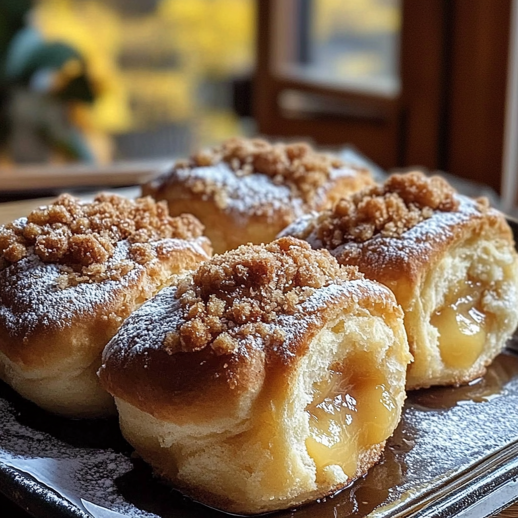 Recipe preparation for Apple Cheesecake Crumble Buns