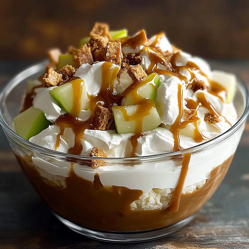 Recipe preparation for Caramel Apple Snickers Delight