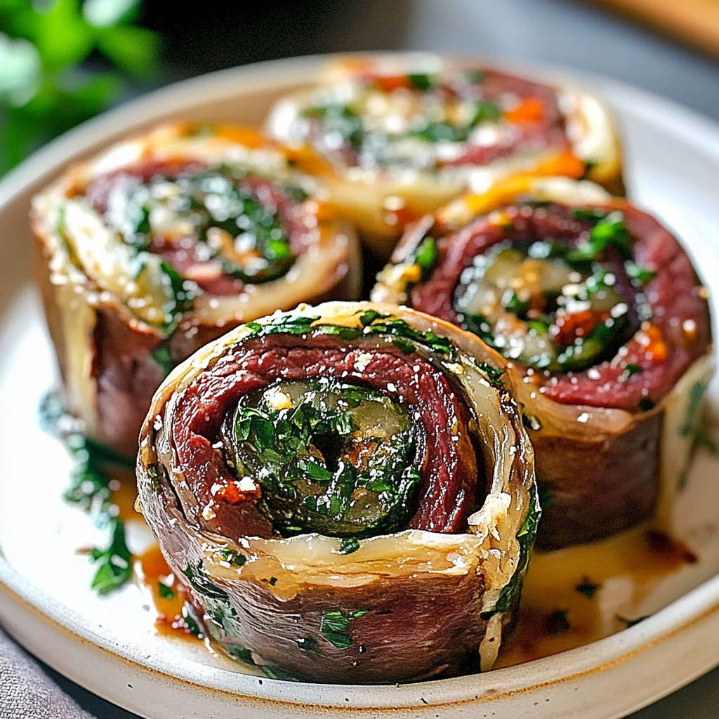 Recipe preparation for Steak Pinwheels