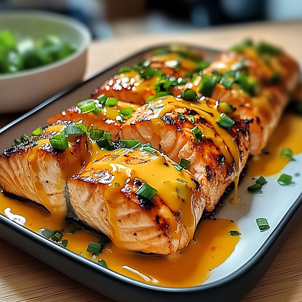 Recipe preparation for Bang Bang Salmon Made