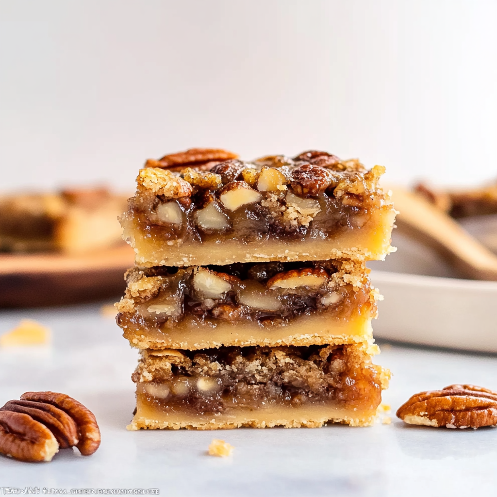 Recipe preparation for Gooey Pecan Pie Shortbread Bars