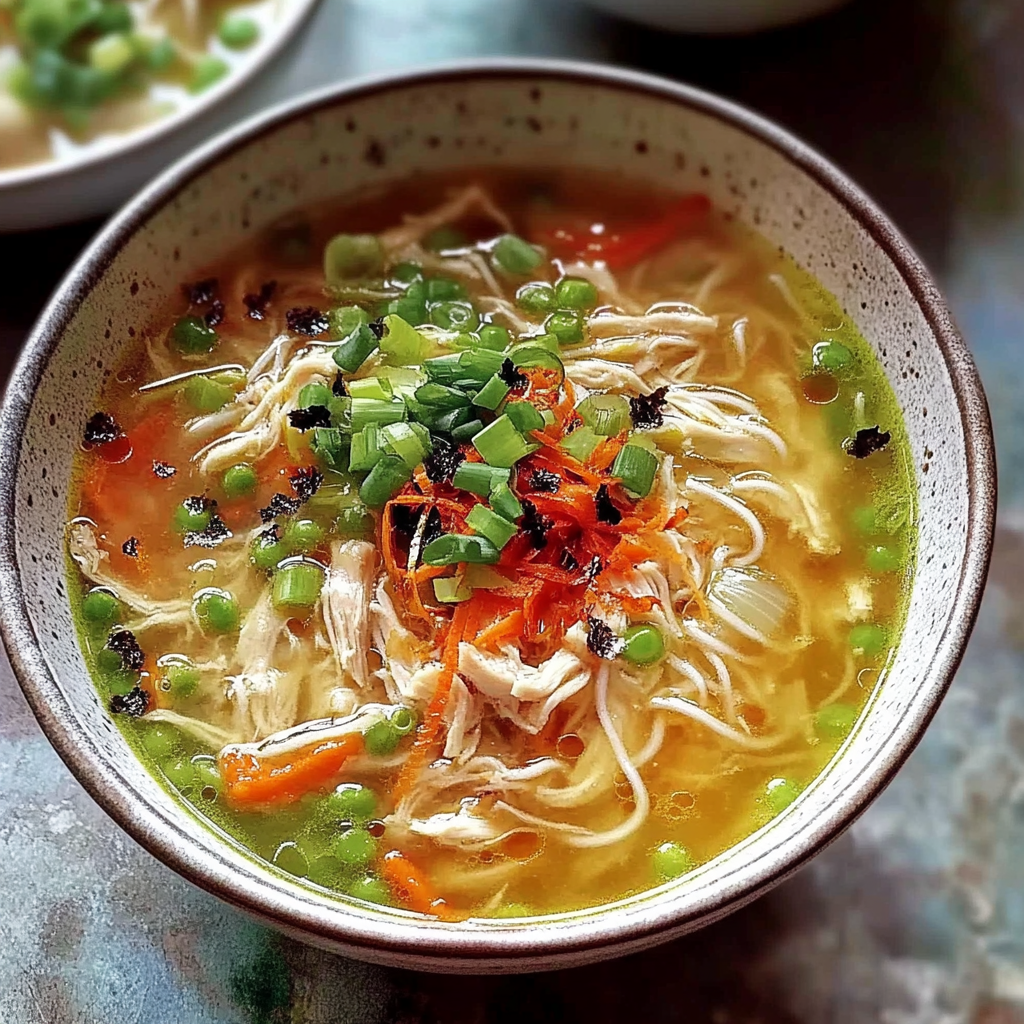 Recipe preparation for Ginger Garlic Chicken Noodle Soup