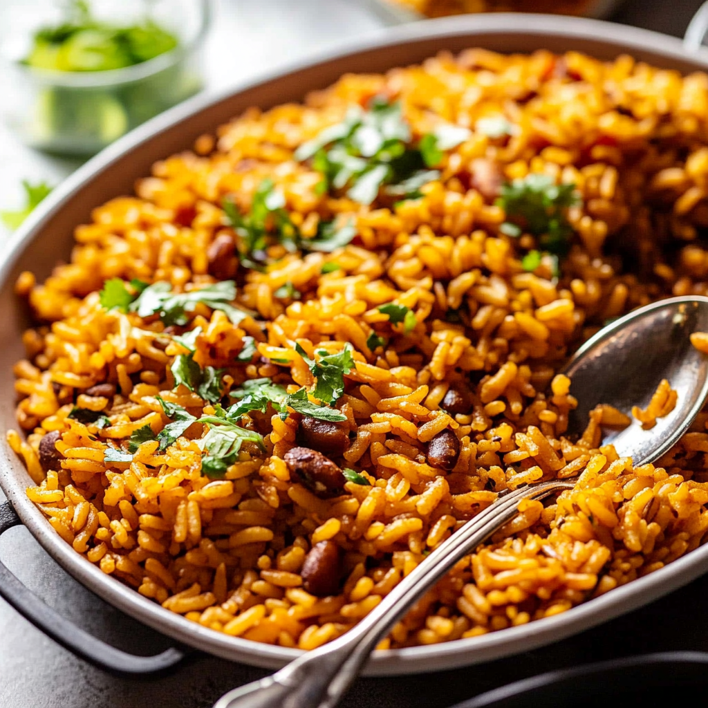 Recipe preparation for Arroz con Gandules