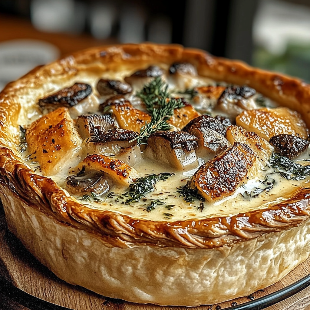 Recipe preparation for Cozy Chicken and Mushroom Pot Pie