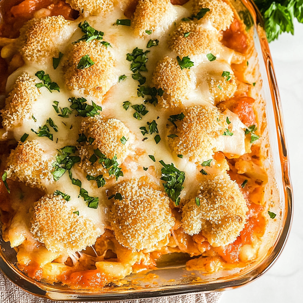 Recipe preparation for Chicken Nugget Casserole